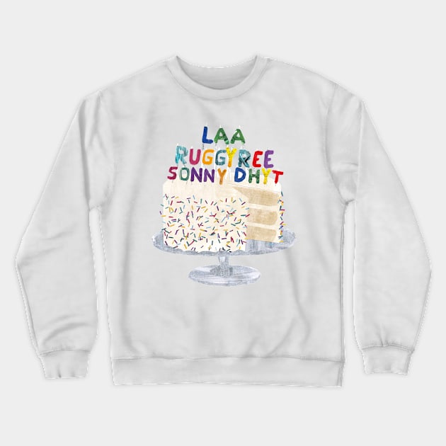 Birthday cake with Manx Gaelic candles Crewneck Sweatshirt by Babban Gaelg